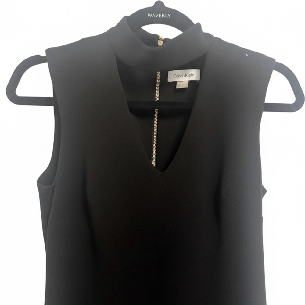 Calvin Klein Black V-Neck Midi Dress